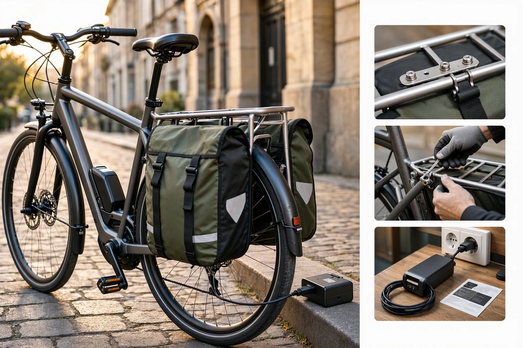 Porte-bagage et sacoches pour vélo électrique