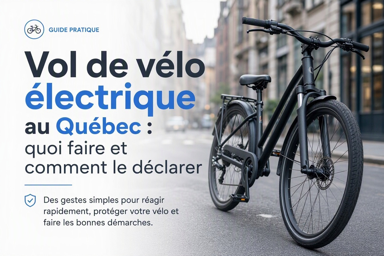 Vol de vélo électrique au Québec : quoi faire et comment le déclarer