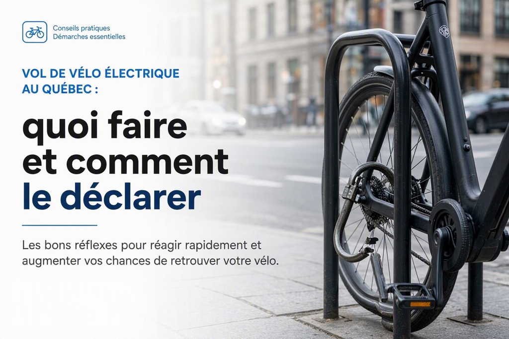 Vol de vélo électrique au Québec : quoi faire et comment le déclarer