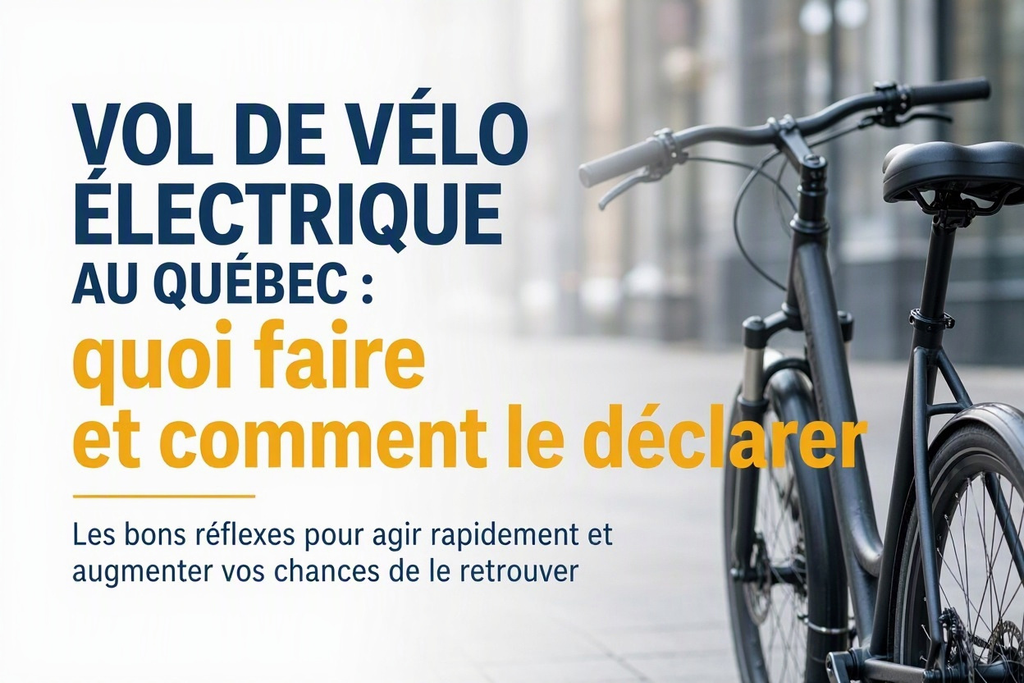 Vol de vélo électrique au Québec : quoi faire et comment le déclarer
