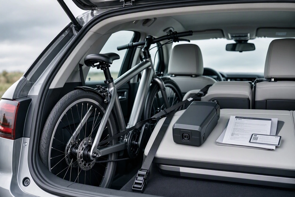 Transporter un vélo électrique en voiture : batterie, sécurité et assurance