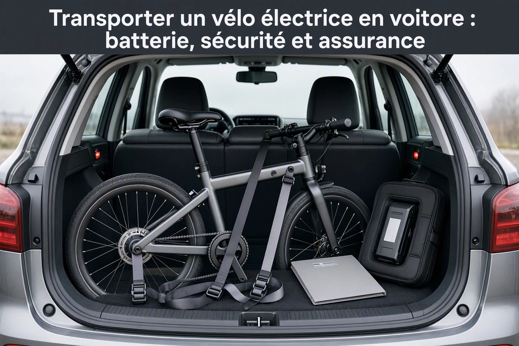 Transporter un vélo électrique en voiture : batterie, sécurité et assurance
